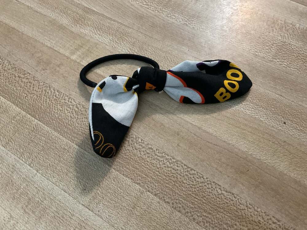 Halloween Ghost Print Bow Hair Scrunchies Set of 2